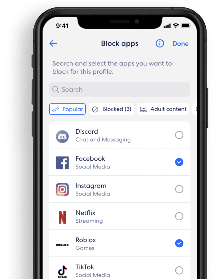 eero Block Apps feature in the eero app